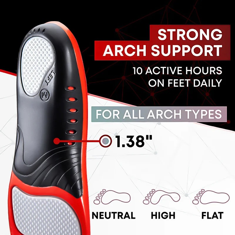 Men'S Shoes For Plantar Fasciitis - Premium Silicone Gel Insoles for Shoe