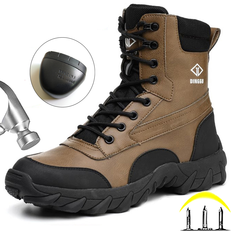 Work Boot Steel Toe - High-top Men Boots Waterproof Work Boots