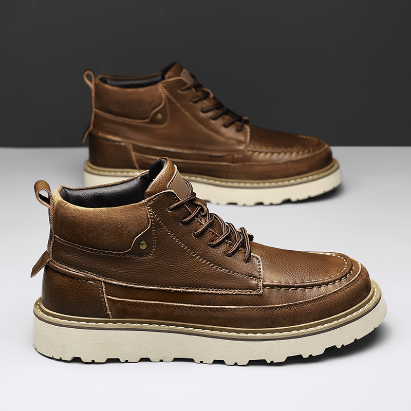 Men Brown Fleece Lined Warm Hi - Men'S Shoes For Work recension och pris